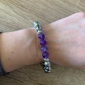 Lava bracelet with gemstones